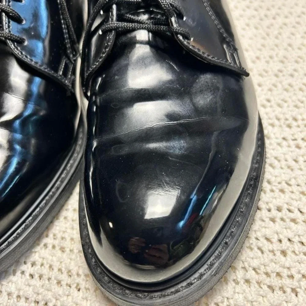 Knapp K17 76003‎ Black Patent Military Uniform Derby Shoes Mens 8.5H